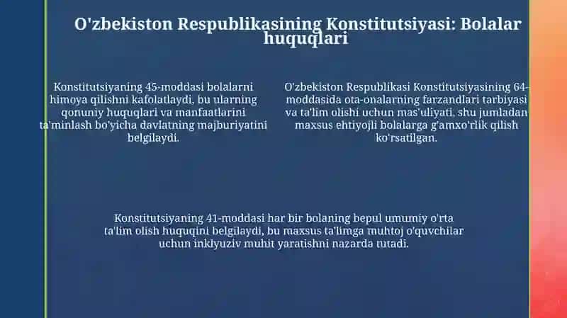 Maxsus ehtiyojli bolalar va yoshlar bilan ishlashga oid qonunlar va boshqaruv hujjatlari 4