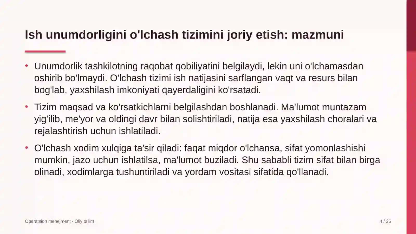 Avtomobil yuvish shoxobchalarida ish unumdorligini o'lchash tizimini joriy etish 4