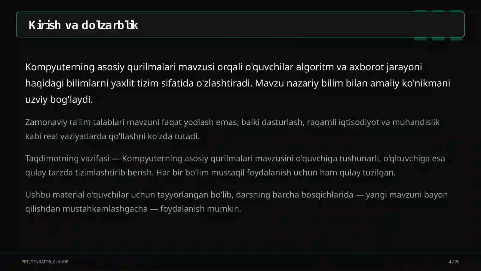 Kompyuterning asosiy qurilmalari (5-sinf) 4