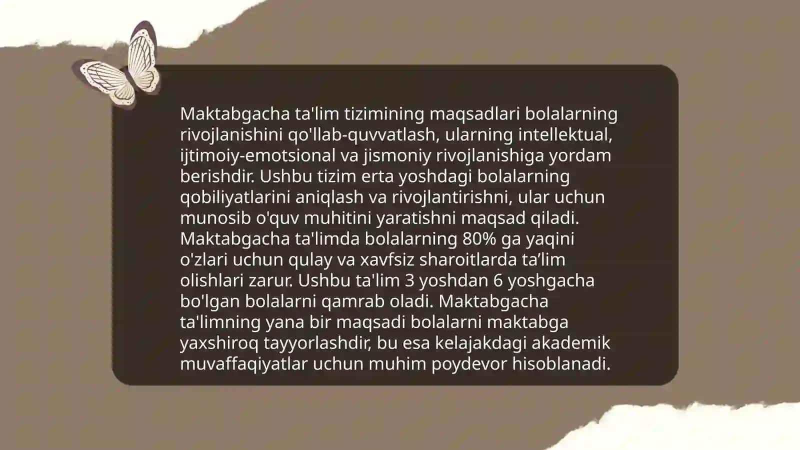 O'zbekiston Respublikasining "Maktabgacha ta'lim va tarbiya to'g'risidagi Qonuni" 4