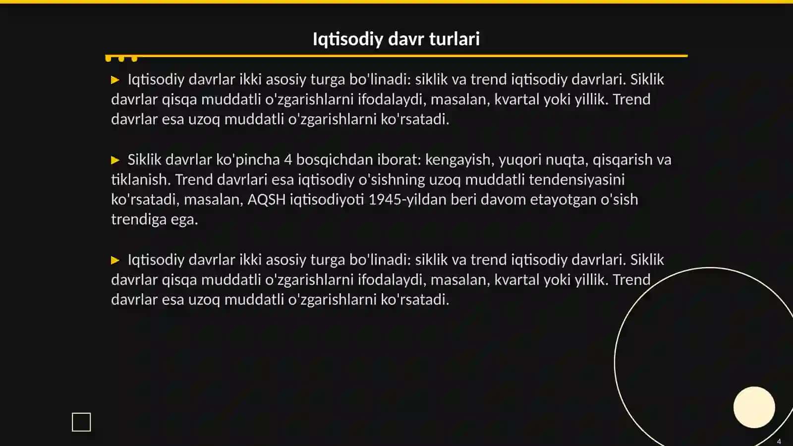 Iqtisodiy davr va tebranishlar 4