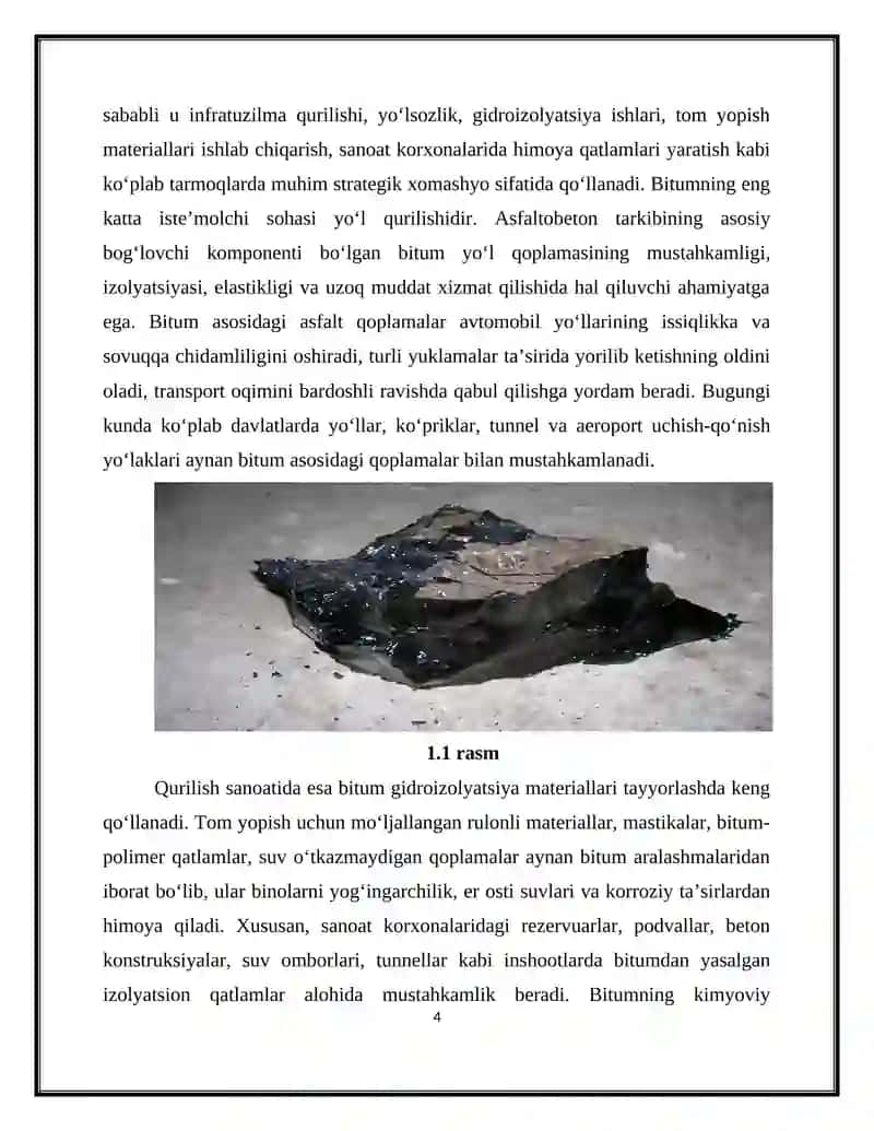 Bitumning transport, saqlash va qo‘llashjarayonidagi xavfsizlik qoidalari 4