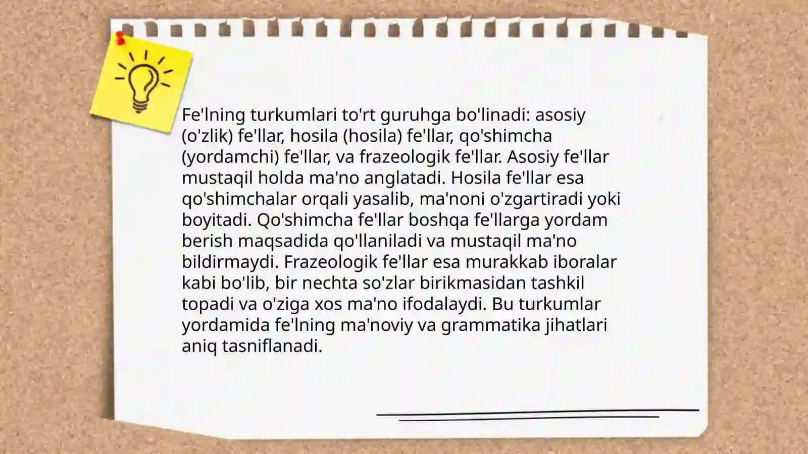 Fe'llarning yasalishi, modal shakllari, tuzilish jihatdan turlari 4