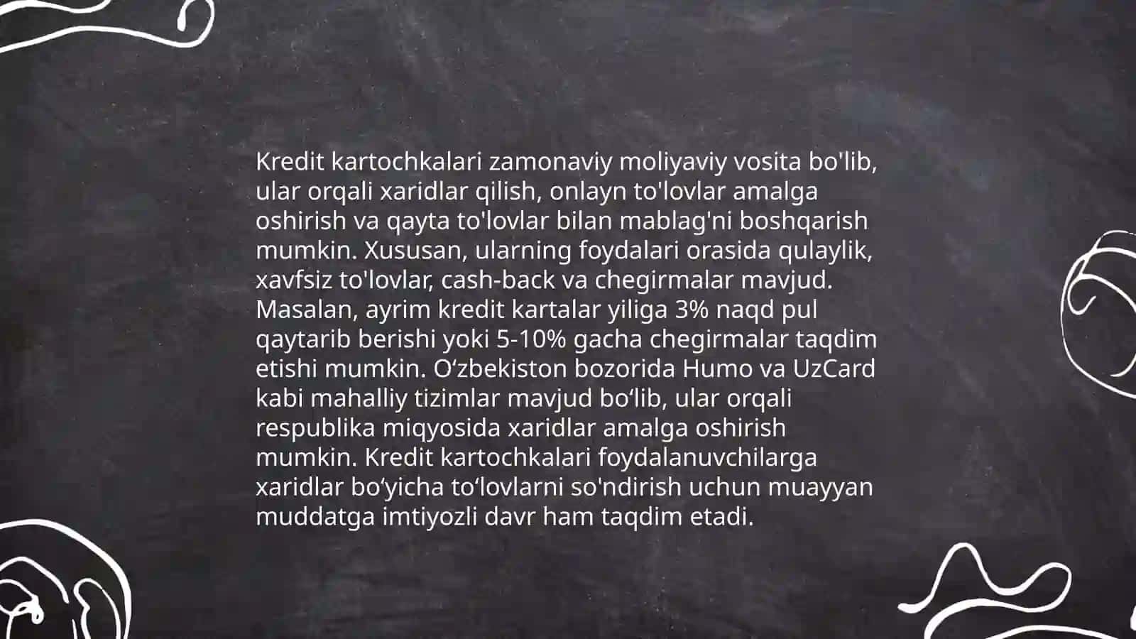 Plastik kartochkalar bilan hisob-kitoblar qilish va ularning hisobi 4