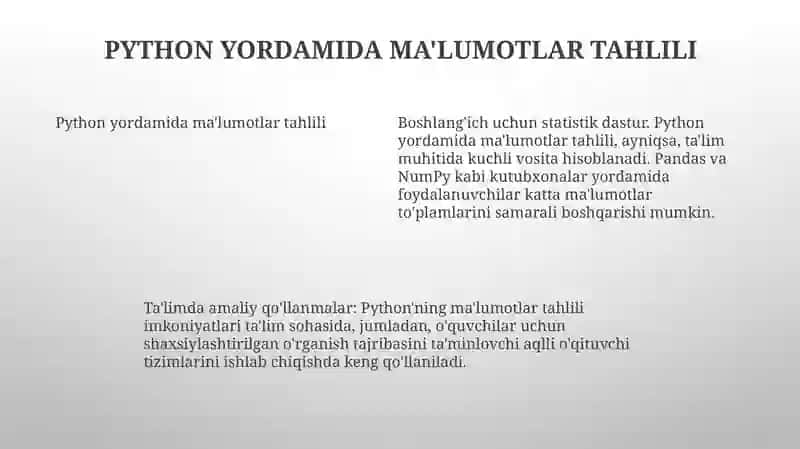 Python dasturlash tilining ta'limda qo'llanilishi 4