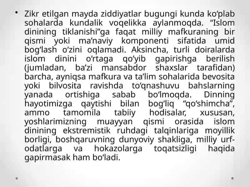Diniy savodxonlik haqida tushunchalar berish 4