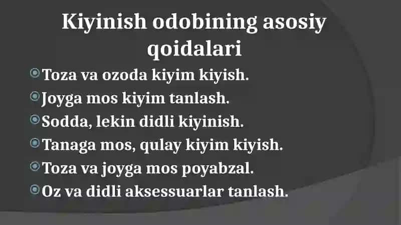 Kiyinish odobi 4