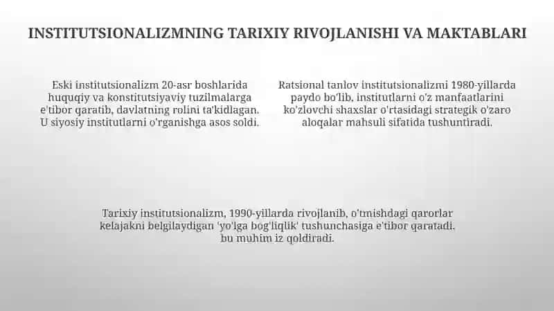 Institutsionalizm yonalishi 4