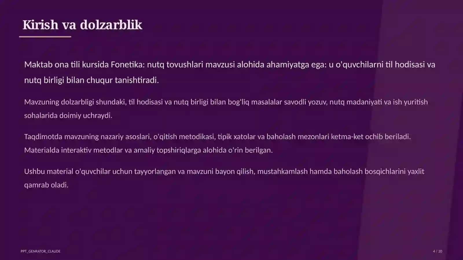 Fonetika: nutq tovushlari (5-sinf) 4