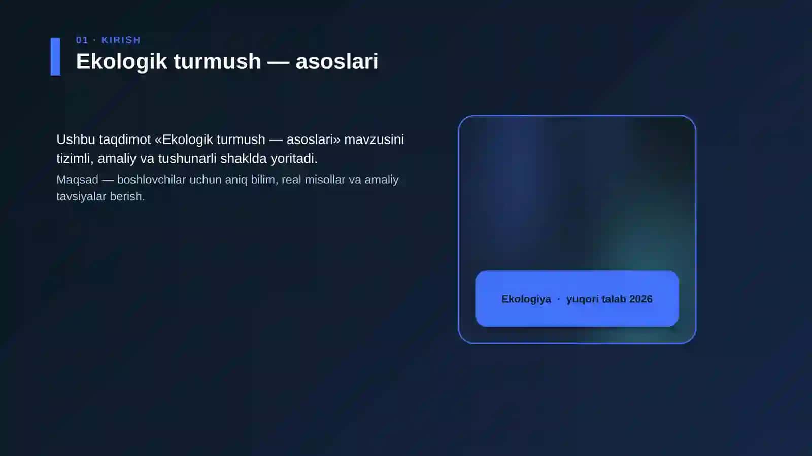 Ekologik turmush — asoslari 4
