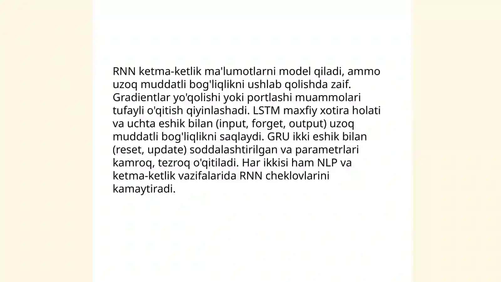Neyron til modellari 4