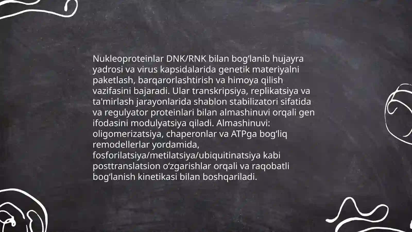 Nukleopatenlarning almashinuvi va vazifalari 4