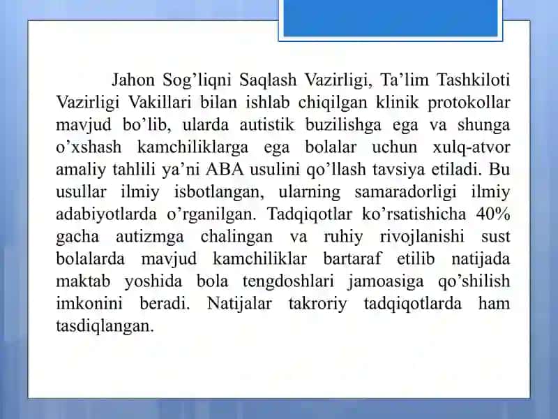 ABA terapiya haqida taqdimot 4