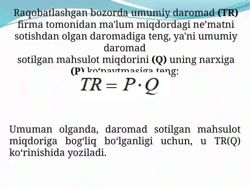 Qisqamuddatli oraliqda raqobatlashuvchi firma 4