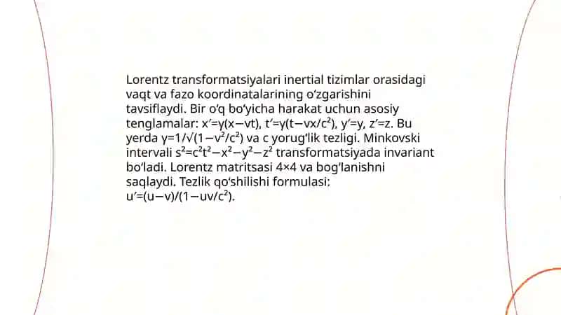 Relyativistik dinamika elementlari 4