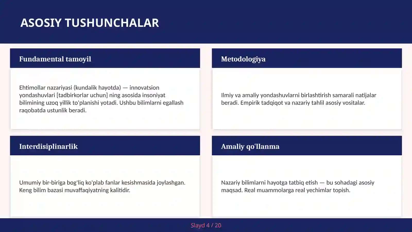 EHTIMOLLAR NAZARIYASI (KUNDALIK HAYOTDA) — INNOVATSION YONDASHUVLARI [TADBIRKORLAR UCHUN] 4