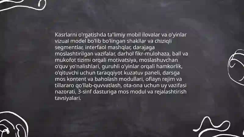 Boshlang'ich sinf o'quvchilariga kasrlarni o'rgatishda innovation texnologiyalardan foydalanish 3-sinf misoloda 4