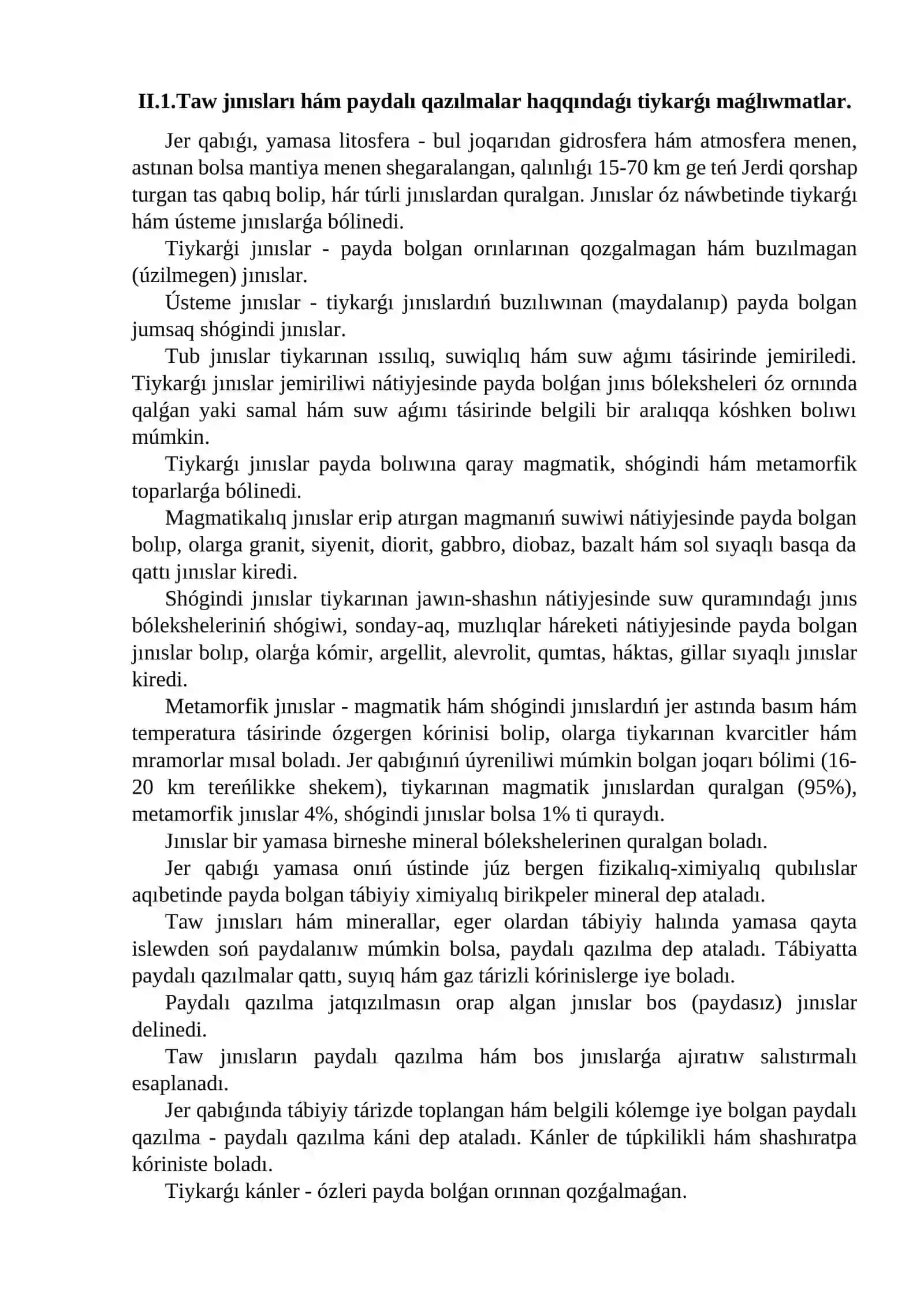Kán qazılmaları, olardıń kórinisleri, formaları, ótiwi hám usılları 4