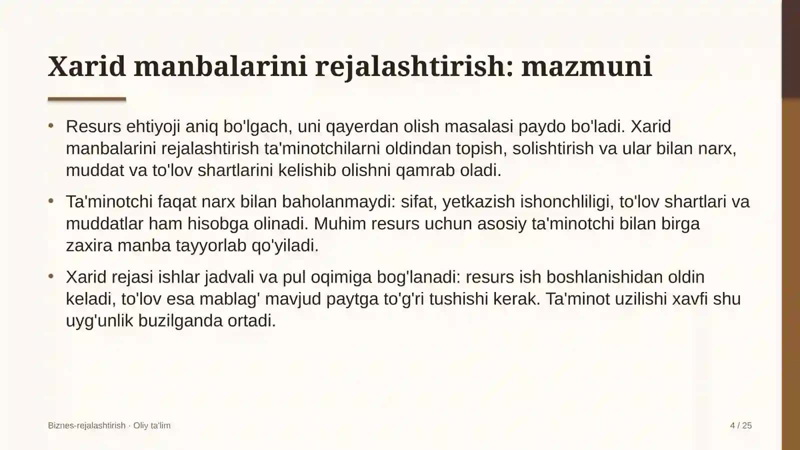 tog' kon sanoatida xarid manbalarini rejalashtirish 2506 4