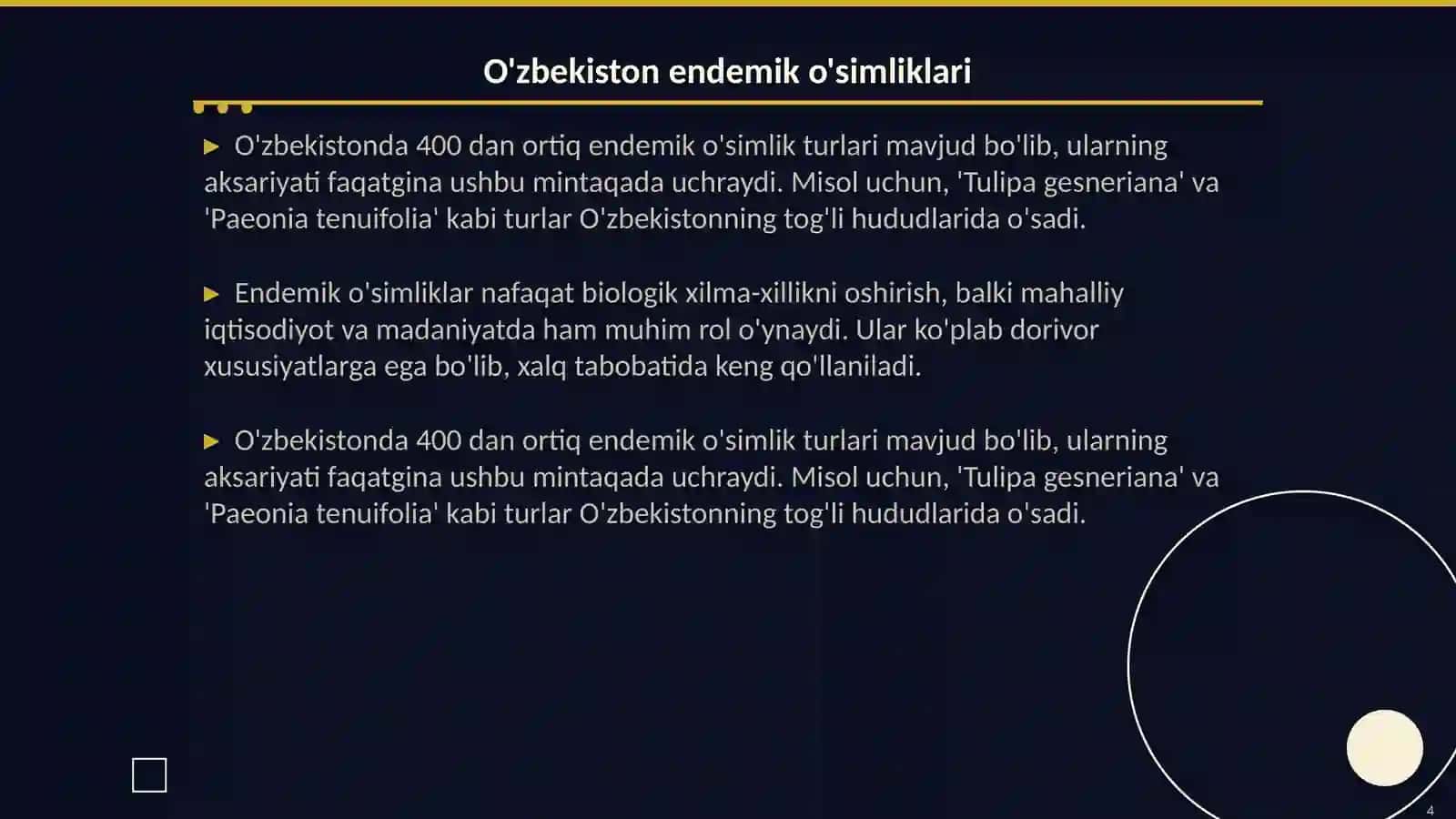 O'zbekiston florasi endimlari 4