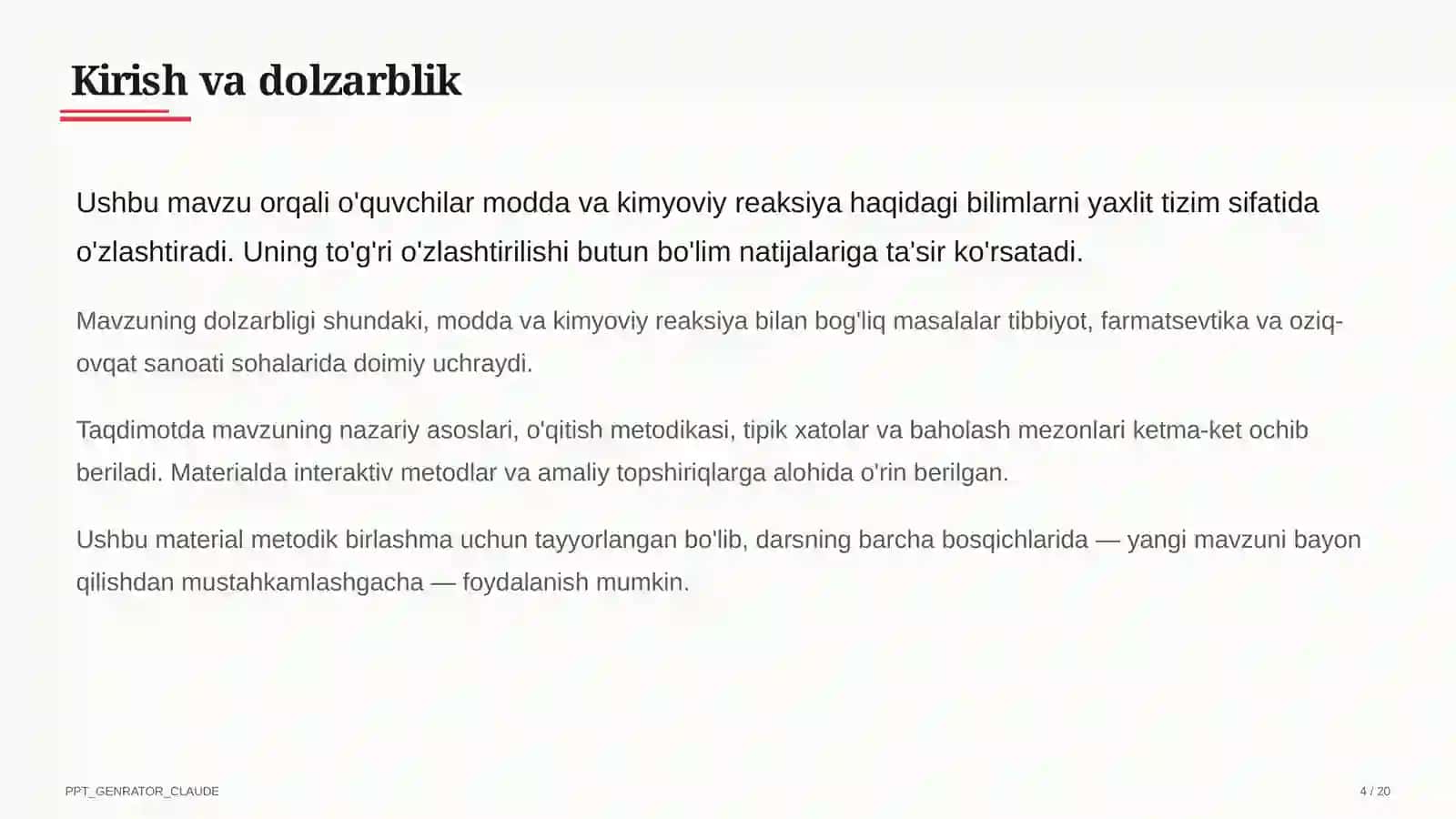 Kimyo (7–11) — metodik birlashma uchun 4
