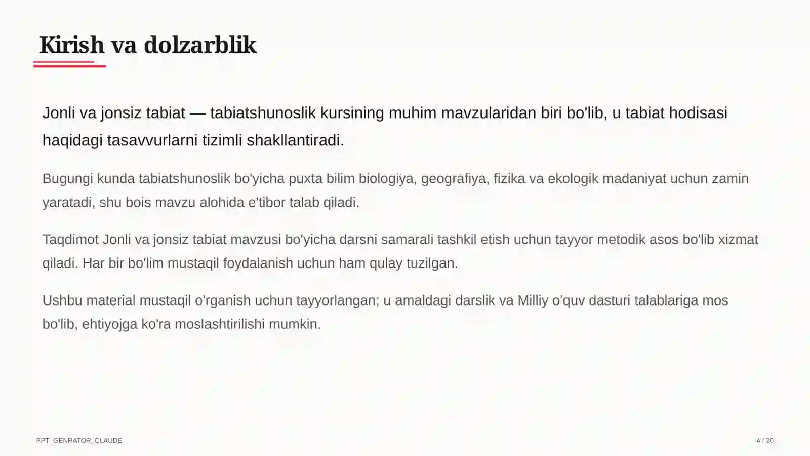 Jonli va jonsiz tabiat (2-sinf) 4