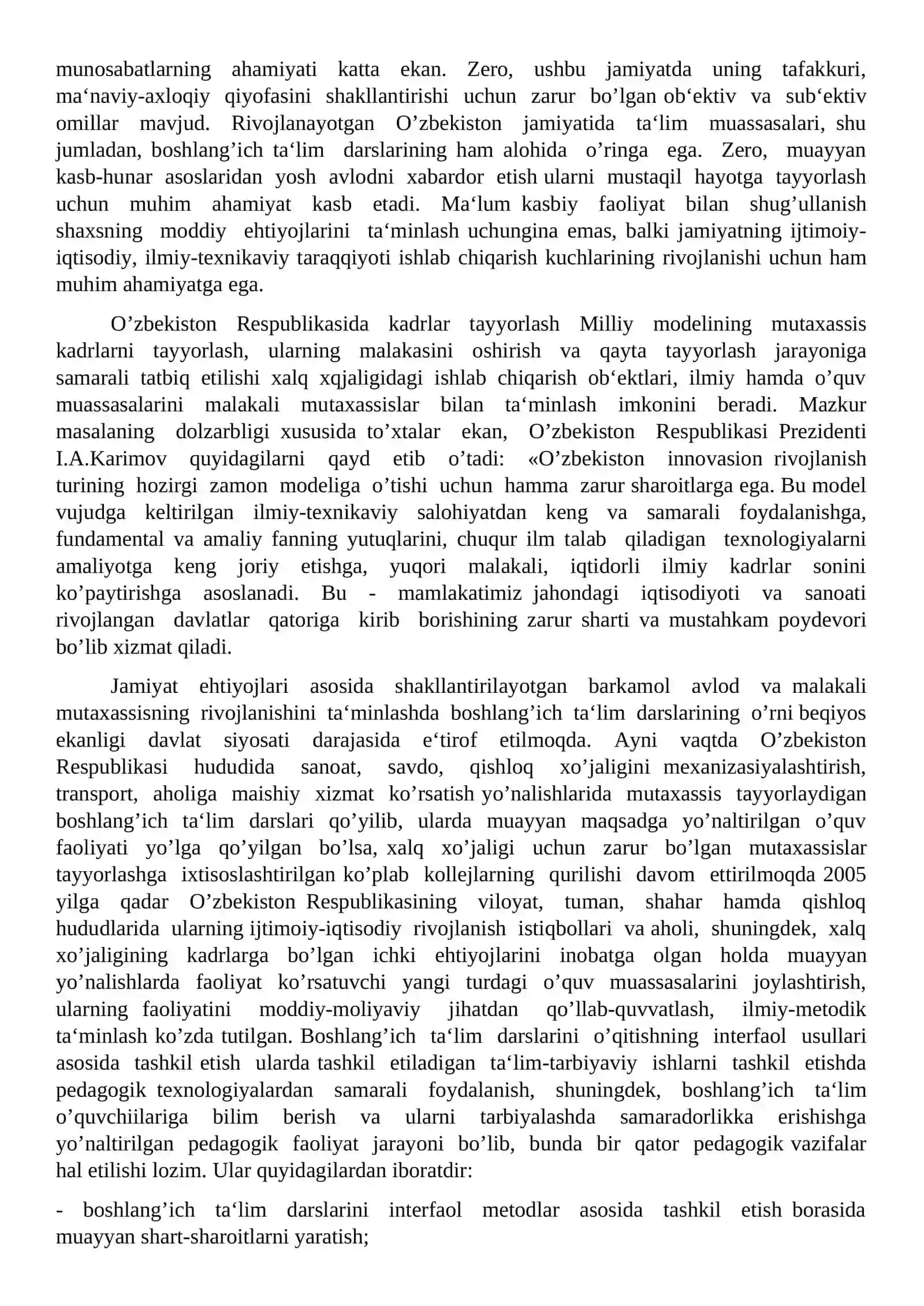 Boshlang’ich sinflarda “Tarbiya” darslarini innovatsion yondashuv asosida tashkil etish 4