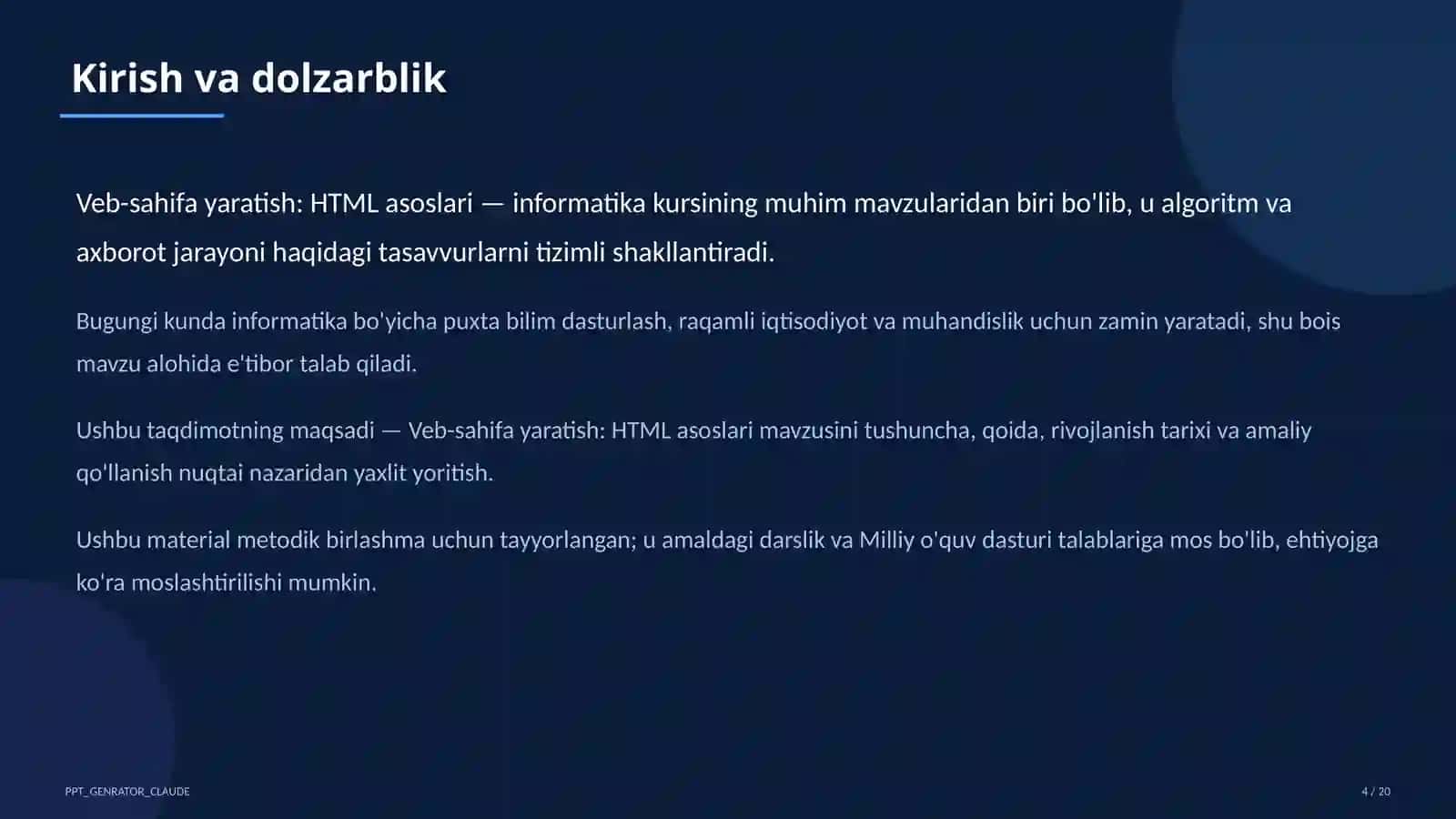 Veb-sahifa yaratish: HTML asoslari (9-sinf) 4