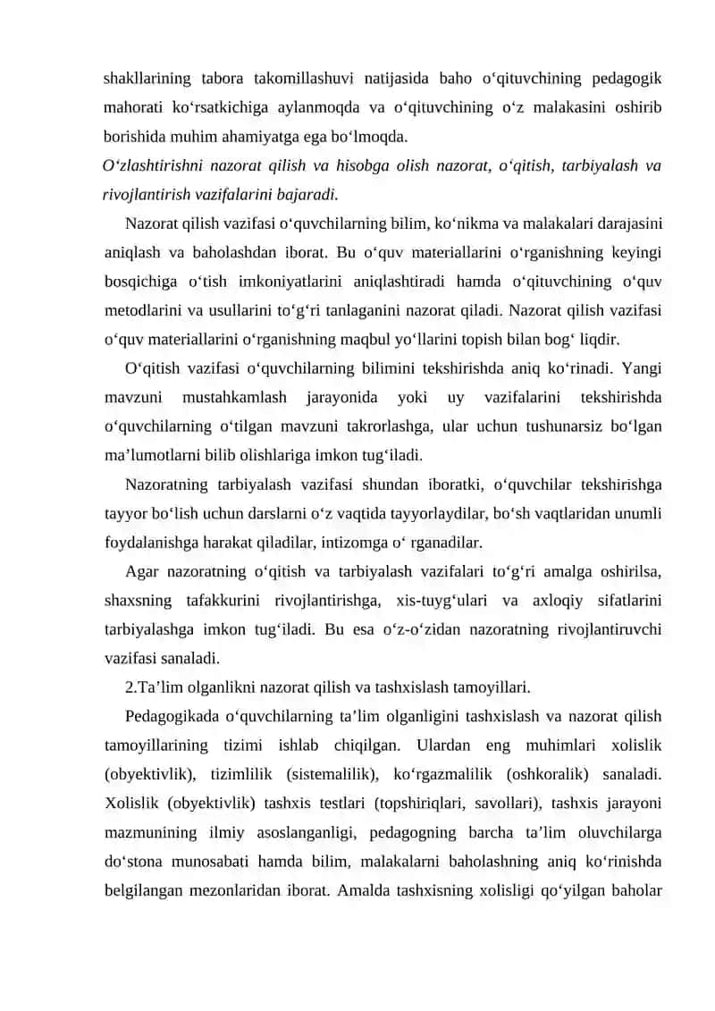 Boshlang’ich ta’limda o’quvchilarning bilim,ko‘nikma va malakalarini tashxis etish 4