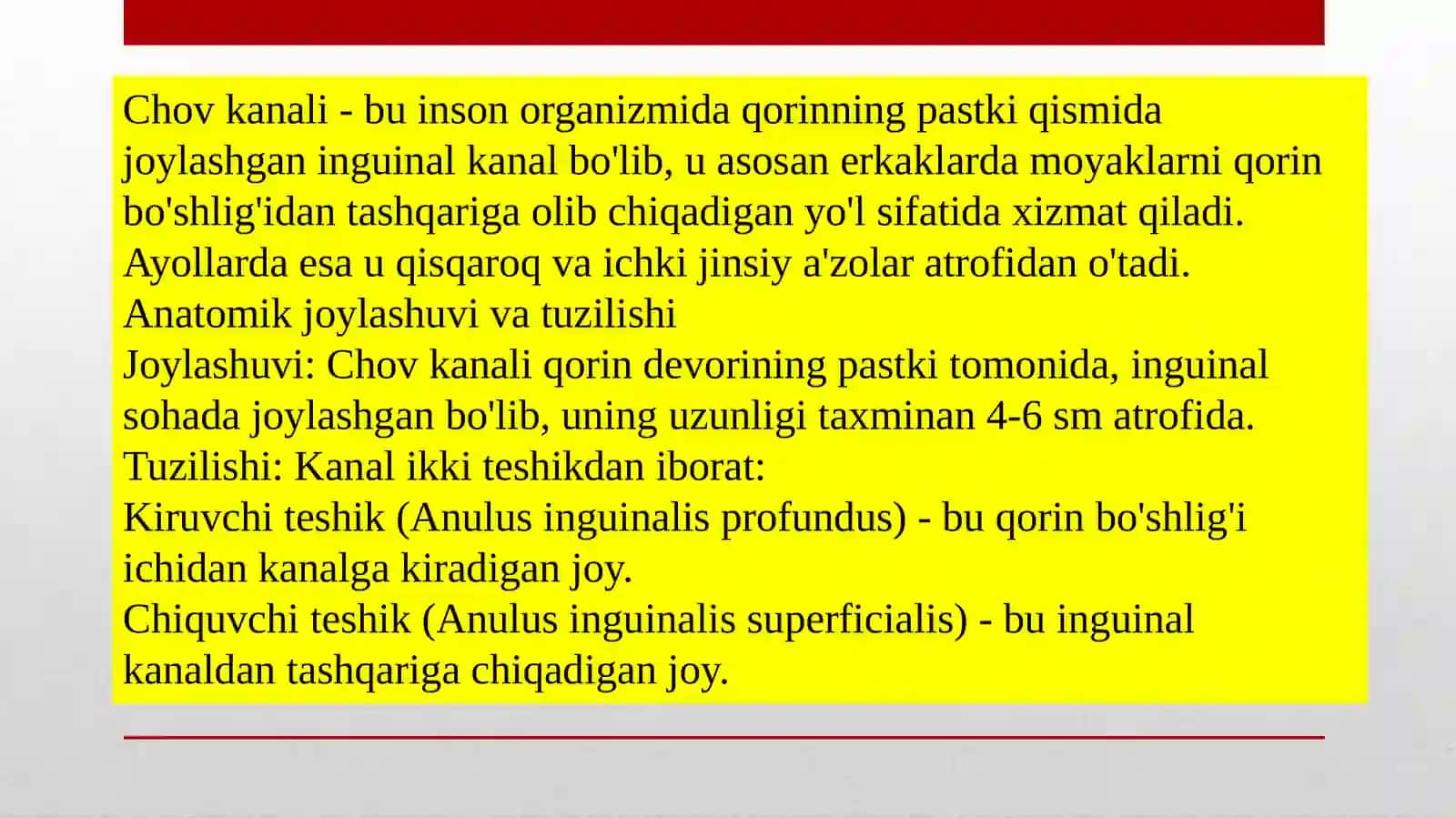 CHOV KANALI RIVOJLANISHI CHOV 4