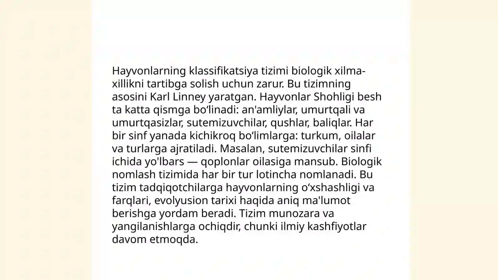 Hayvonot dunyosining hukmronliklarga ajratilishi 4
