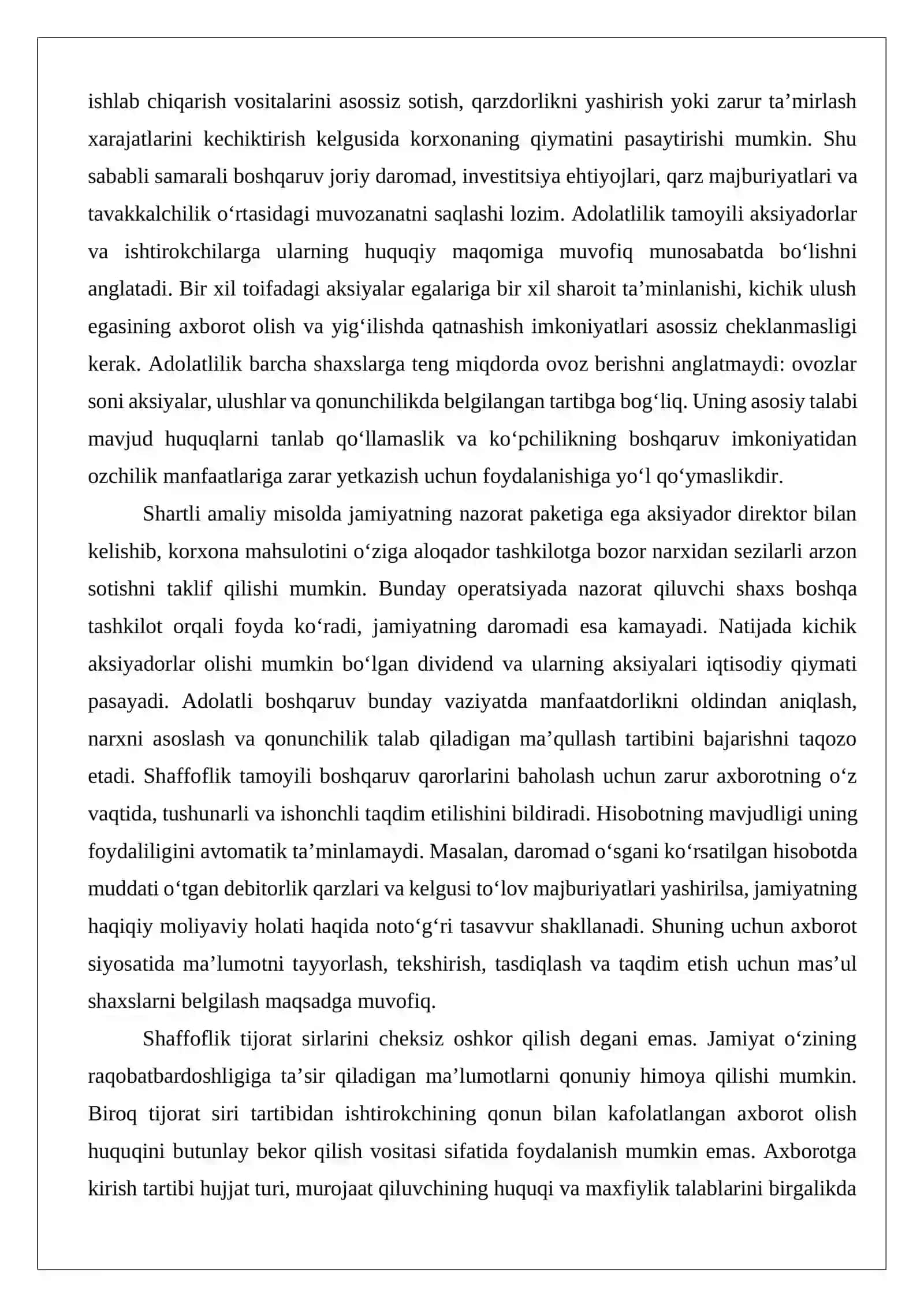 Korporativ boshqaruv tamoyillari va ichki hujjatlar ustav, umumiy yig‘ilish reglamenti va boshqa ichki hujjatlarning vazifasi..docx 4