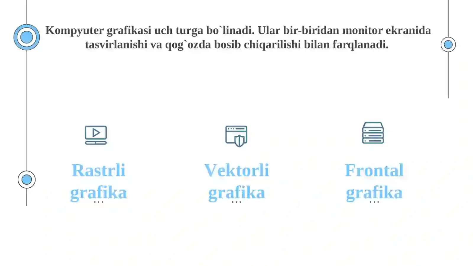 Kompyuter grafikasining dasturiy ta’minoti. Rasmga ishlov berish(cyaratish) 4