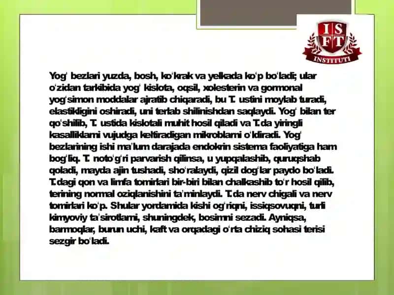 Teri, harorat va oʻgʻriq retseptsiyasi haqida perezentatsiya. 4