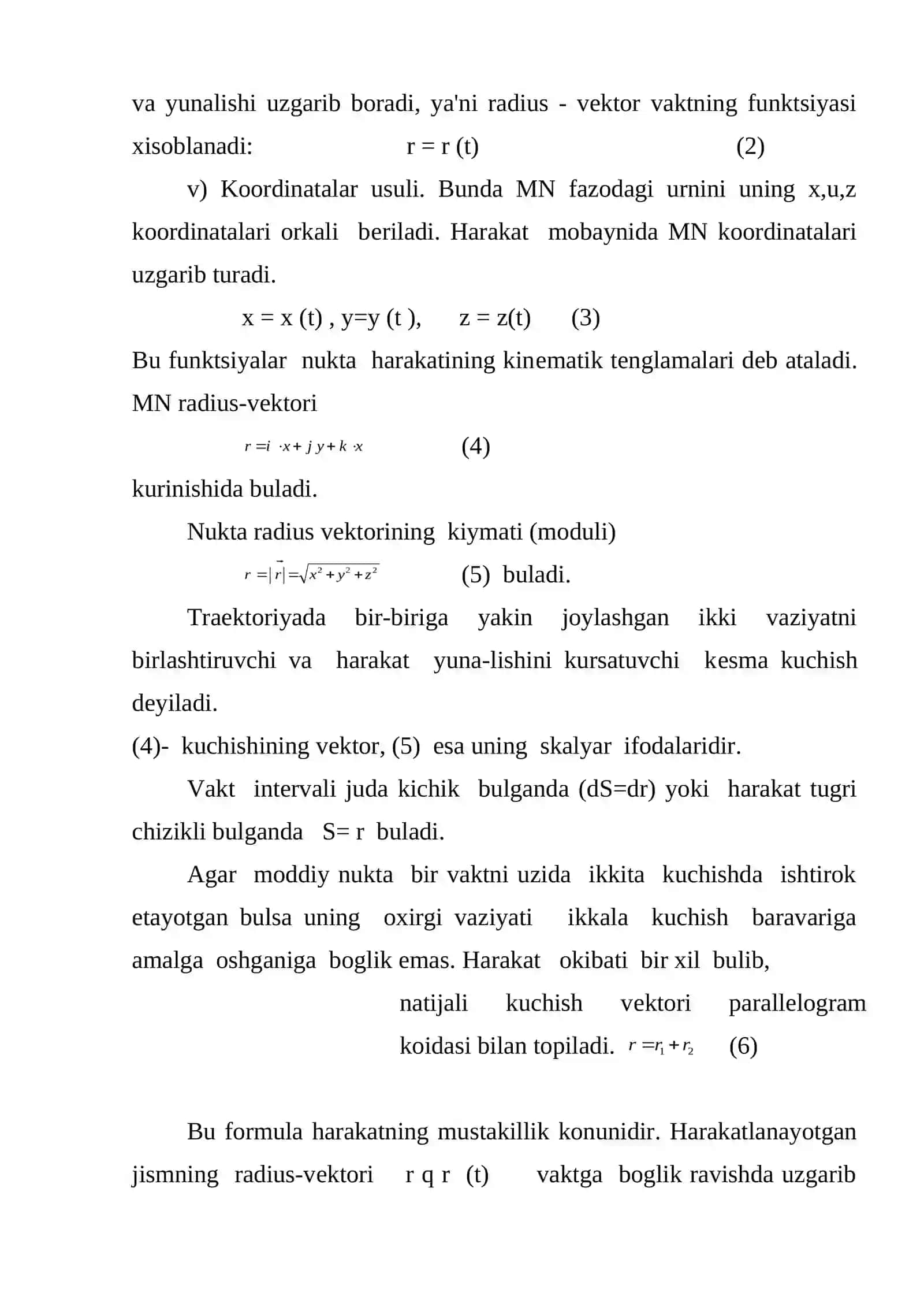 Moddiy nuqtaning ilgarilanma harakati kinematikasi 4