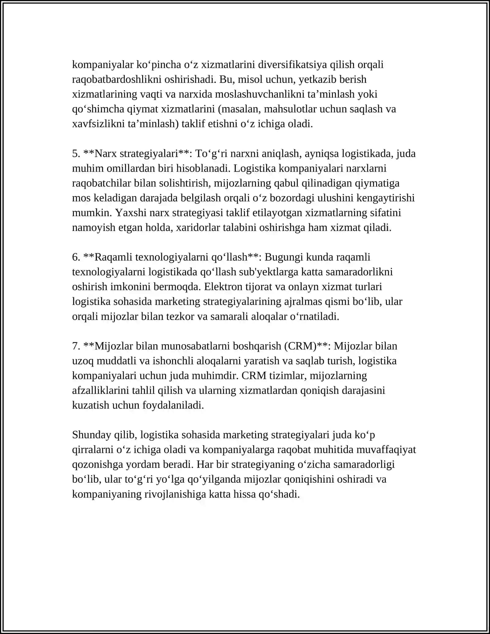 LOGISTIKADA MARKETING VA IZLANISHLAR 4