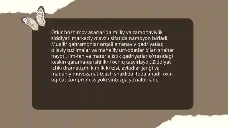 Òtkir hoshimov asarlarida davir ruhi 4