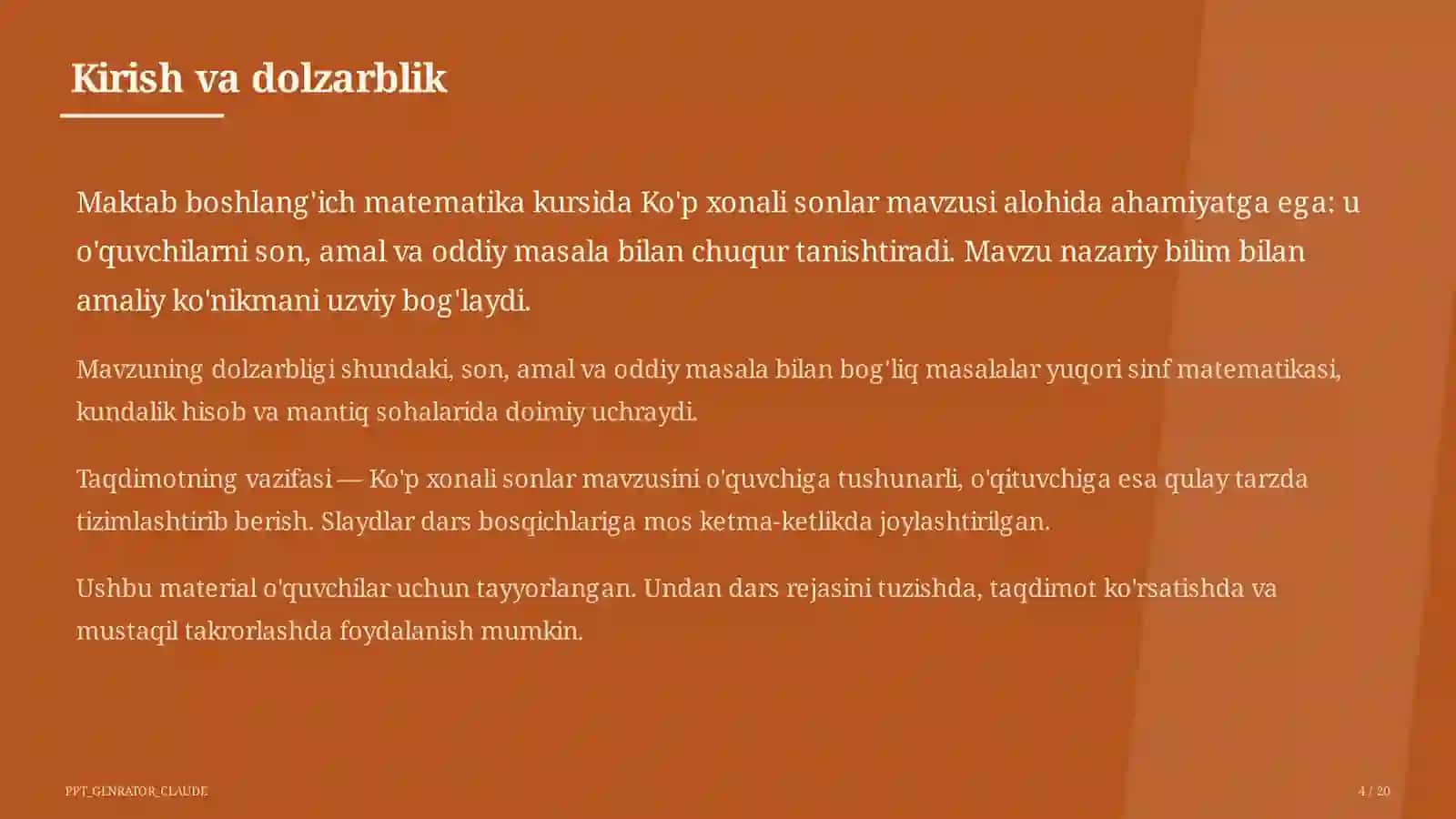 Ko'p xonali sonlar (4-sinf) 4