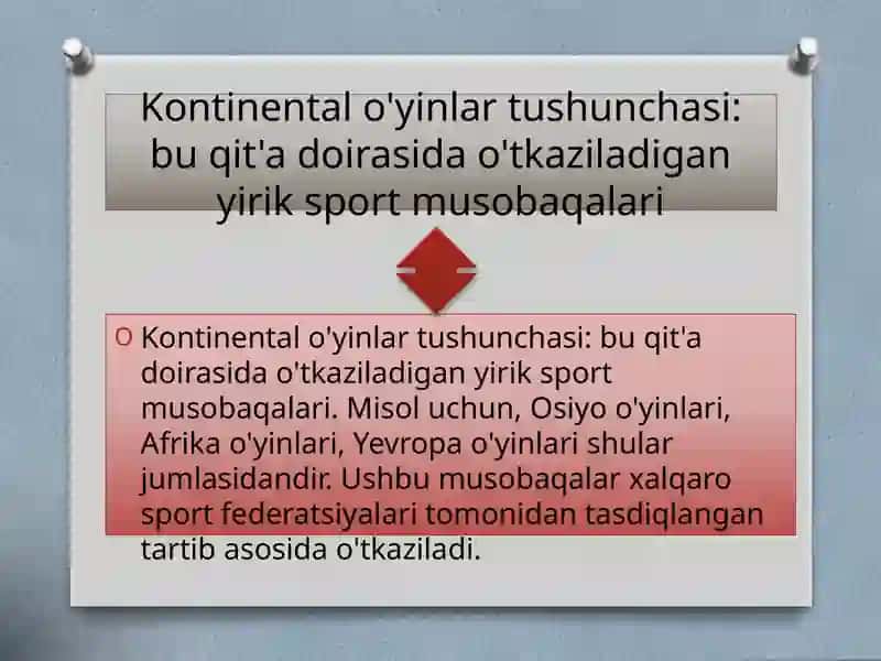 KONTINENTAL VA REGIONAL O'YINLAR TARIXI, DASTURI VA TASHKIL QILISH TARTIBI 4