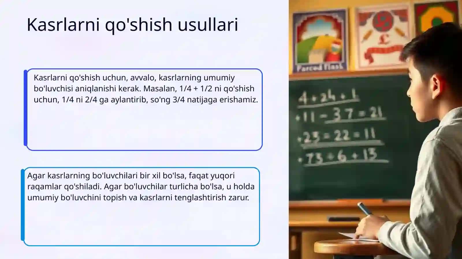 Kasrlar haqida dars ishlanma tuzish 4