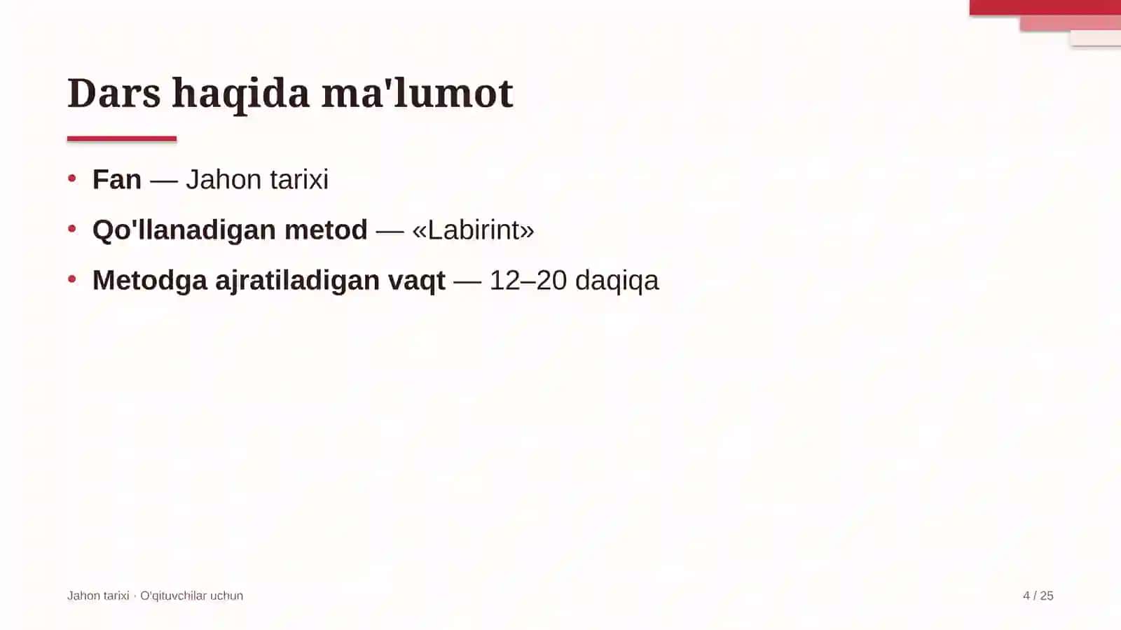 jahon tarixi darslarida labirint metodidan foydalanish 8918 4