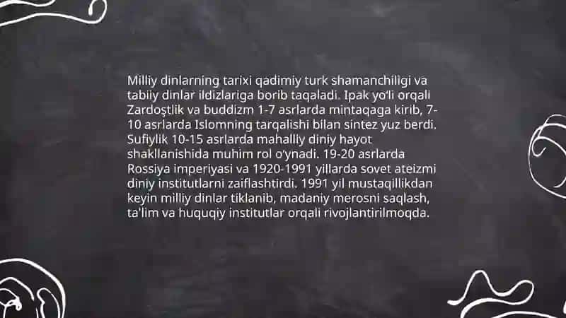 Milliy dinlar 4