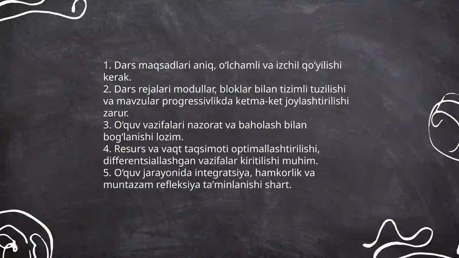 Ta'limning tizimlilik va izchillik prinsiplarini amalga oshirish pedagogik qoidalari 4