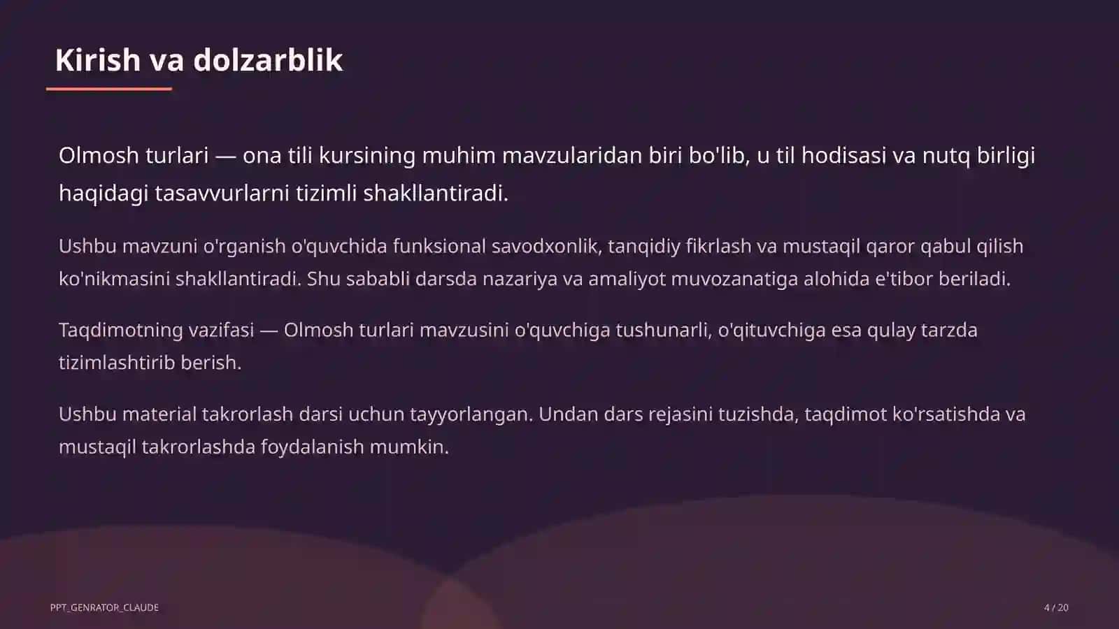 Olmosh turlari (6-sinf) 4