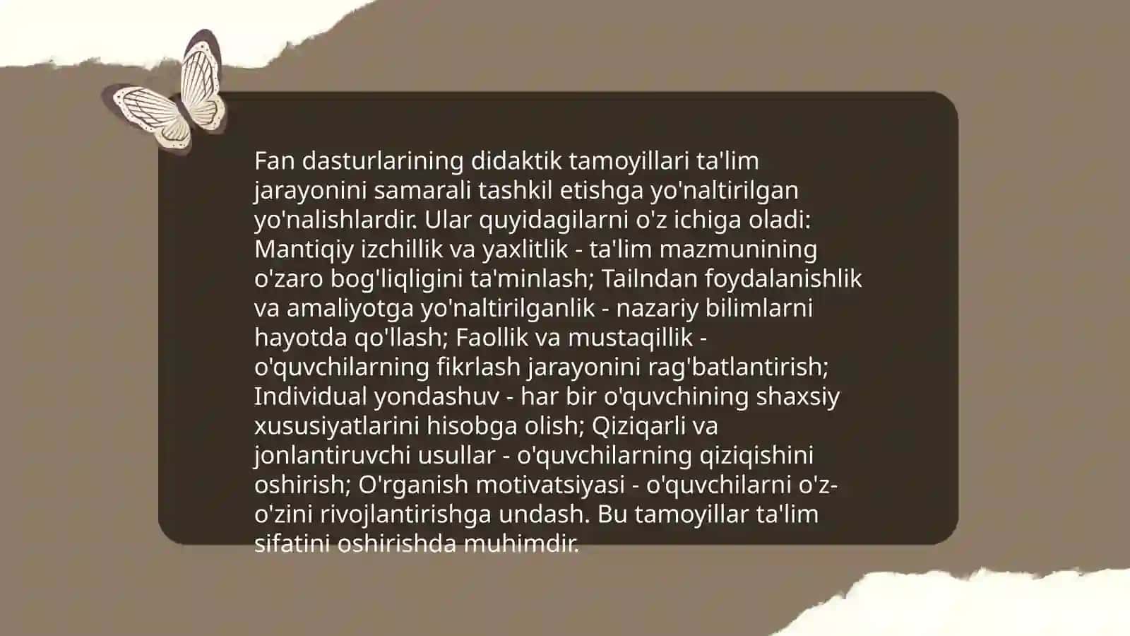 Oʻqitiladigan fan dasturlarini loyihalash usullari 4