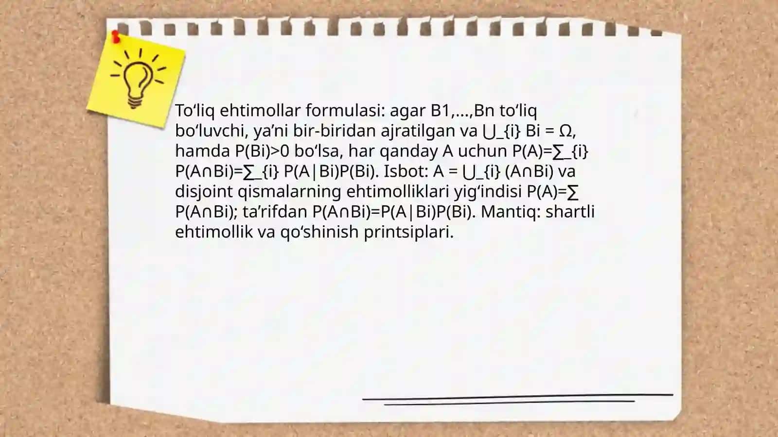 To‘liq ehtimollar formulasi 4