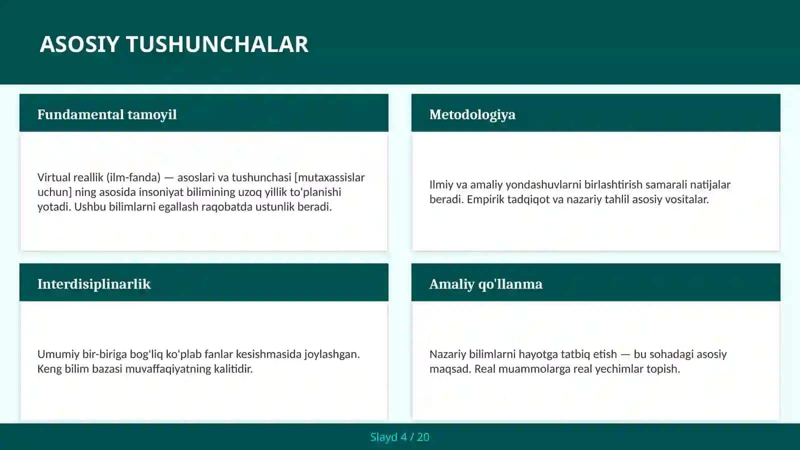 Virtual reallik (ilm-fanda) — asoslari va tushunchasi [mutaxassislar uchun] 4