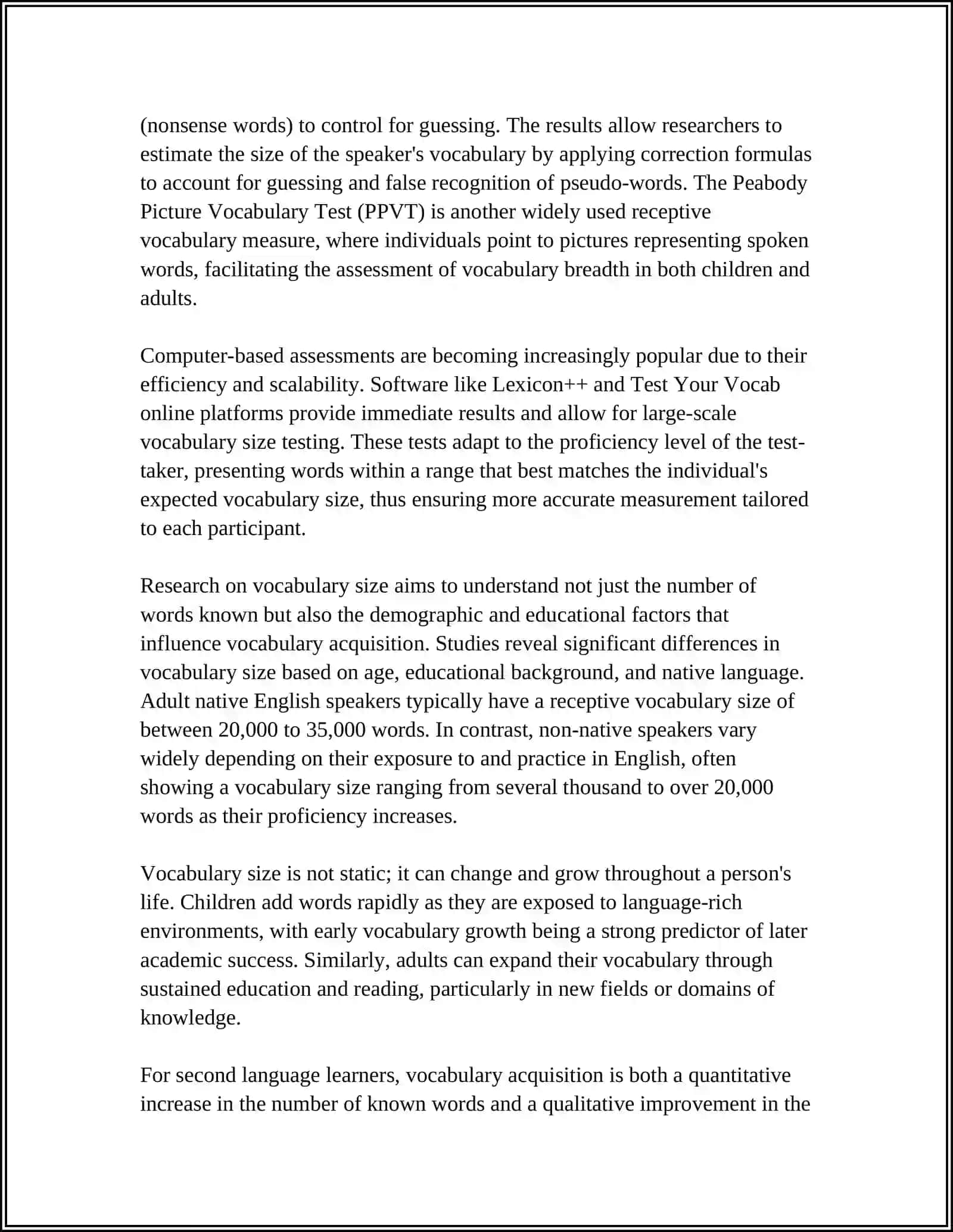 MUSTAQIL ISH Theme: QUALITATIVE AND QUANTITATIVE ASPECTS OF VOCABULARY 4