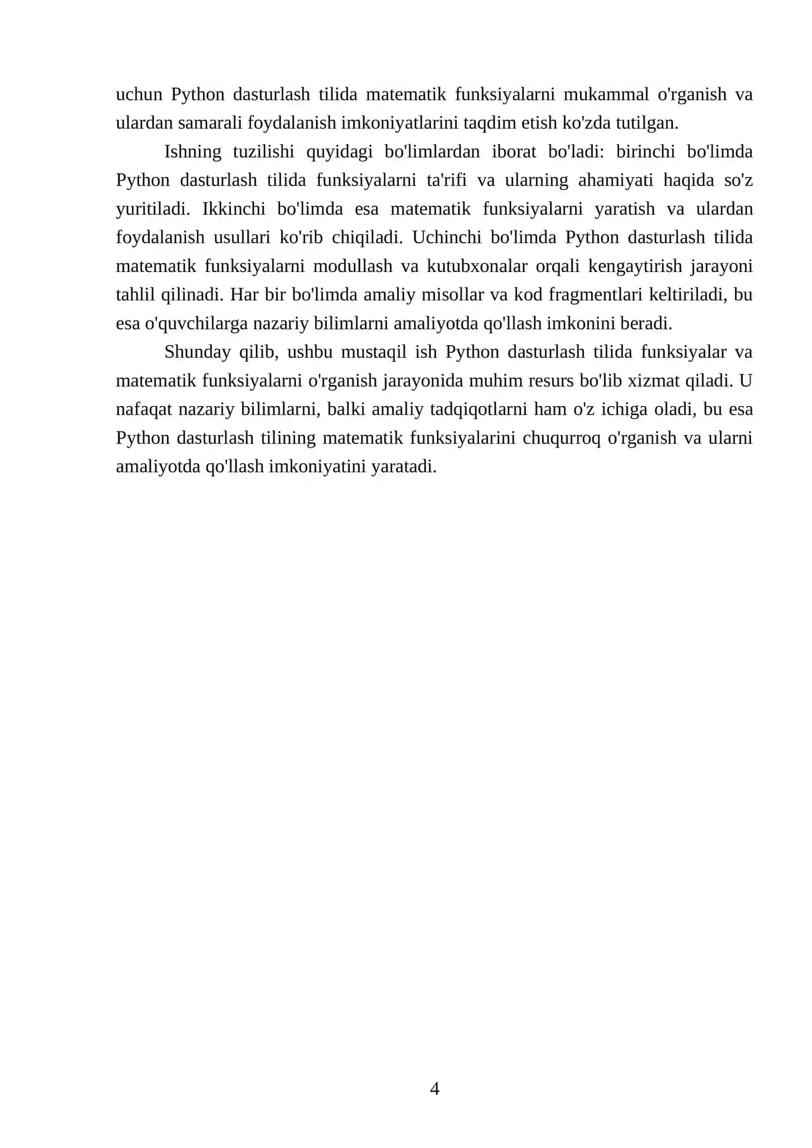 Python dasturlash tilida funksiyalar. Matematik funksivalar 4