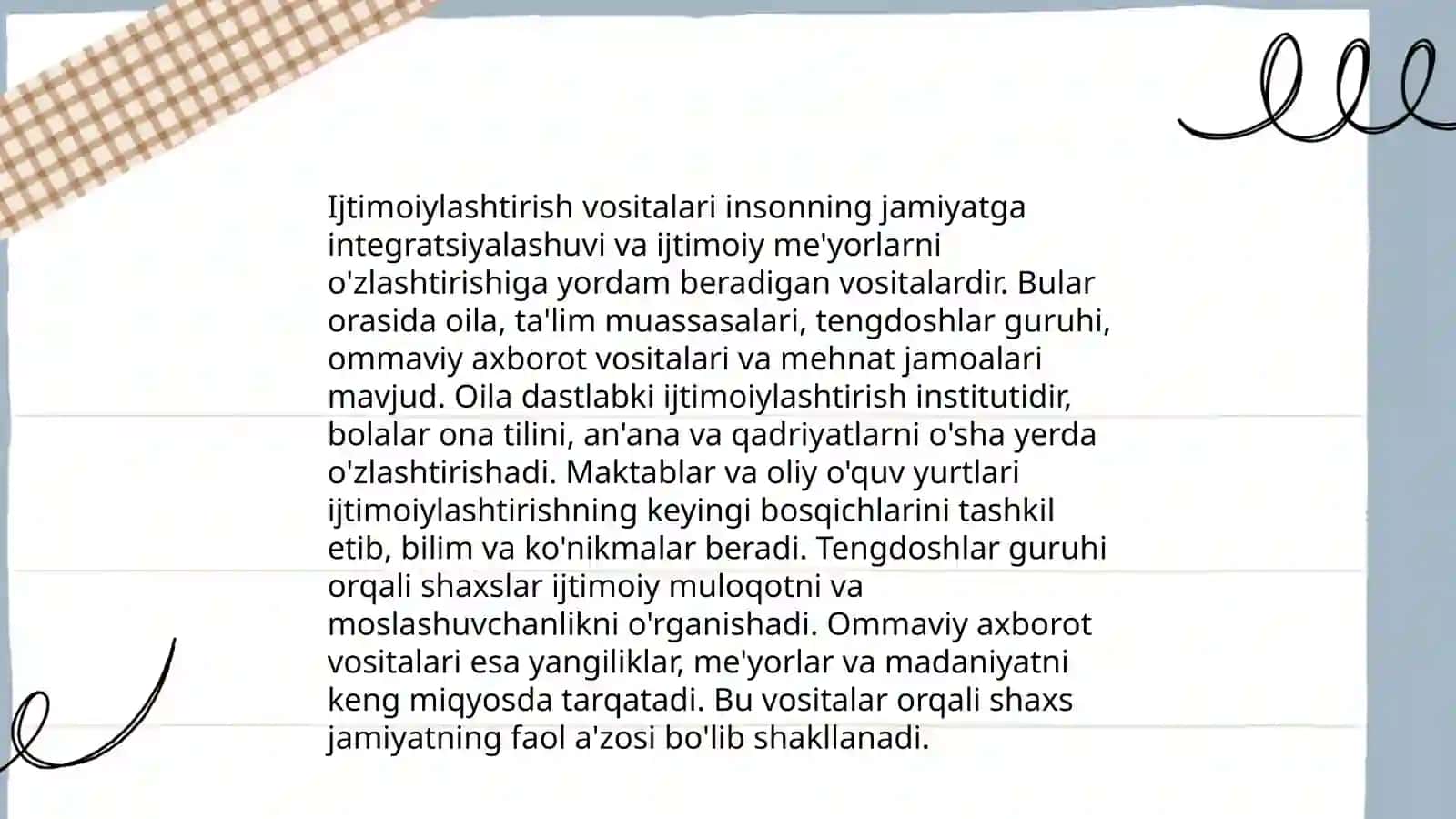 Ijtimoiy tushunchasi jarayoni vostalari 4
